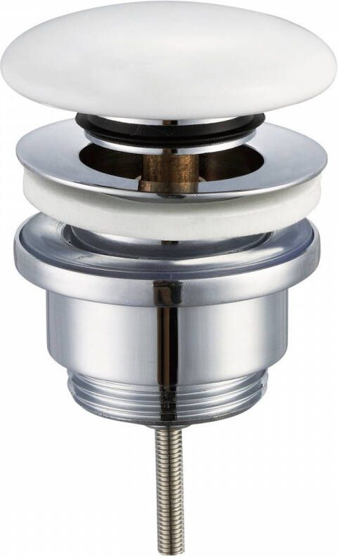 Wiesbaden Afvoerplug UniMatch Caral | 5 4" | Click waste | Messing | Rond | Keramiek wit - Foto 3