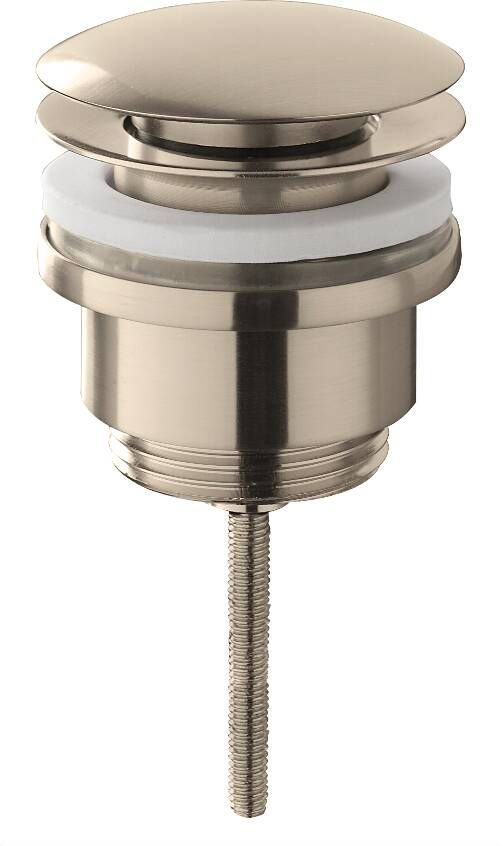 Wiesbaden Afvoerplug UniMatch Caral | 5 4" | Click waste | Messing | Rond | Geborsteld staal - Foto 3