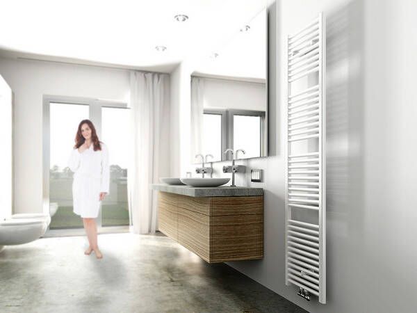 Wiesbaden Designradiator Elara 180x45cm 830 Watt Glans Wit Middenonderaansluiting - Foto 2