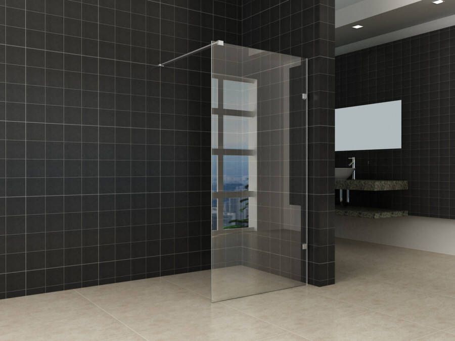 Wiesbaden Inloopdouche Miami 120x200cm Antikalk Helder Glas Chroom Profielloos 8mm Veiligheidsglas Easy Clean - Foto 3