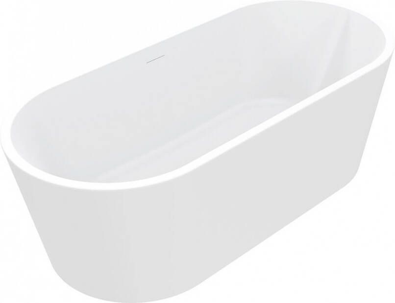 Wiesbaden Ligbad Vrijstaand Libero Ovaal 80x178x58.5cm Glasvezelversterkt Hoogwaardig Acryl Mat Wit met Badwaste en Overloop - Foto 3
