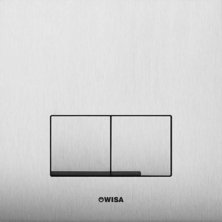 WISA XS Delos bedieningsplaat mechanisch tweeknops rvs hxbxl 8x160x160mm rvs-look