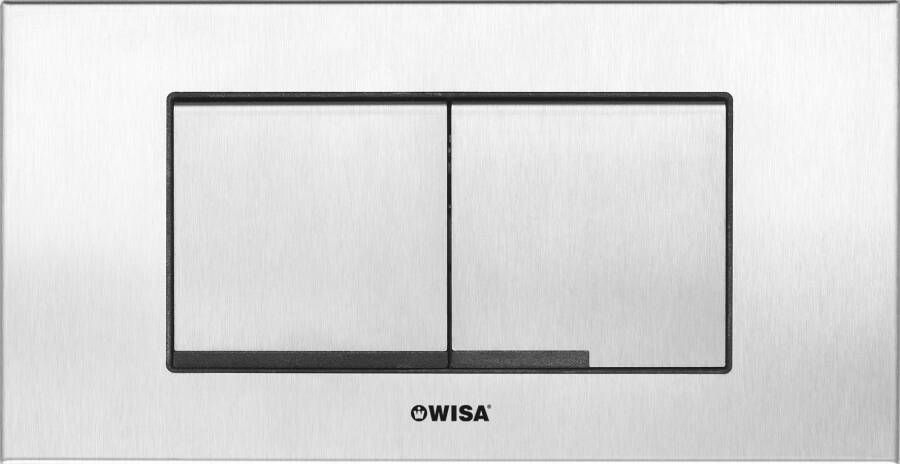 Wisa XT Kantos bedieningsplaat kunststof steel mechanisch 208x111cm met dualflush voor XT WC element RVS 8050419001