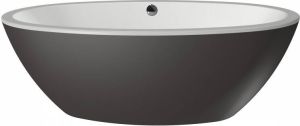 Xenz Britt vrijstaand bad 190x94x60 bicolor wit antraciet met afvoer overloopcombinatie inox 7004 0105 IN