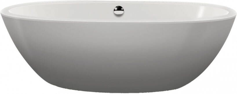 Xenz Britt vrijstaand bad 190x94cm glans wit badafvoer vulcombinatie mat zwart