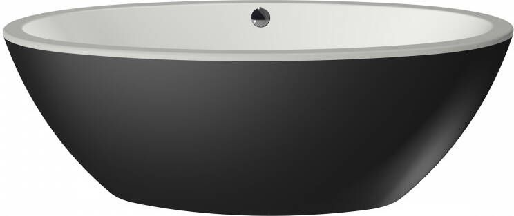 Xenz Britt XS vrijstaand bad 170x85 bicolor edelweiss ebony incl. 7006 badvulcombi vrijstaand bad grafiet 7018 0329 VC GG