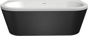 Xenz Charley duobad 180x79x58.5 Bicolor wit ebony met sleuf overloop. waste inox 7005 0129 IN