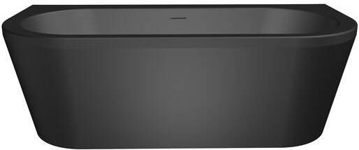 Xenz Half-vrijstaand bad Charley | 180x80 cm | Incl.Badafvoer-Zwart mat | Sleuf overloop | Acryl | Mat wit - Foto 3