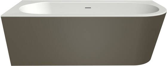 Xenz Charley hoekbad links 180x80 Bicolor edelweiss klei met sleuf overloop. waste zwart mat 7016 0307 ZWM - Foto 2