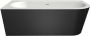 Xenz Charley XS hoekbad links 165x75 Bicolor edelw. ebony incl. 7006 badvulcombi zwart mat 7037 0329 VC ZWM - Thumbnail 1