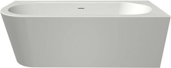 Xenz Charley XS halfvrijstaand bad rechts 165x75cm mat wit badafvoer vulcombinatie glans wit