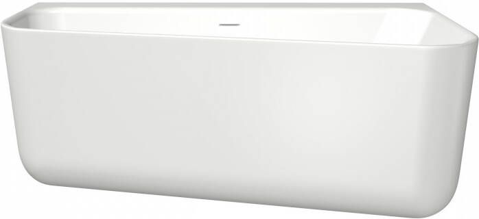 Xenz Cindy hoekbad rechts 155x75 55x60 wit incl. 7006 badafvoer vulcombinatie zwart mat 7038 01 VC ZWM