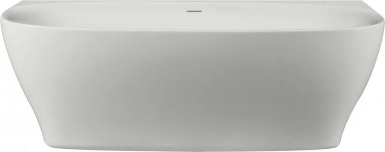 Xenz Dion halfvrijstaand ligbad 180x80cm mat wit met afvoer- overloopcombinatie chroom