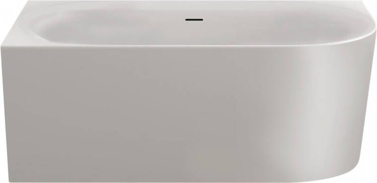 Xenz Fay (half)vrijstaand hoekbad 155x80cm glans wit links met badafvoer- overloopcombinatie glans wit
