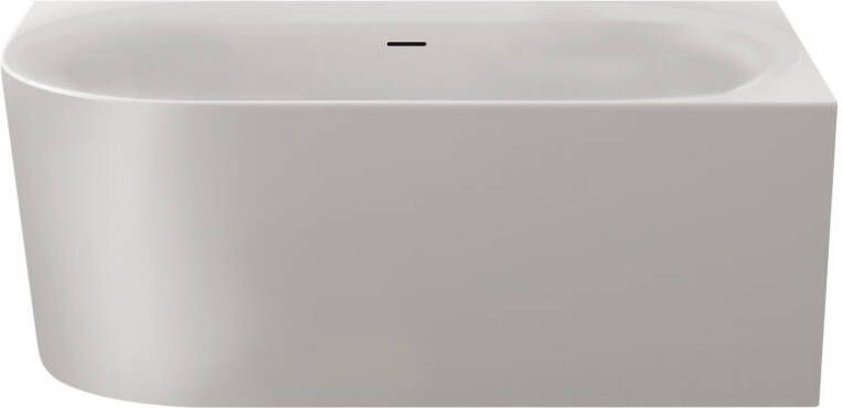 Xenz Fay (half)vrijstaand hoekbad 155x80cm glans wit rechts met badafvoer- overloopcombinatie glans wit