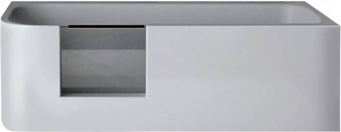 Xenz GO! inloop douchebad 180 x 80 cm Rechts wit badafvoer vulcombinatie in mat wit zonder scherm