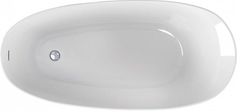 Xenz isa vrjistaand bad 180x85cm glans wit met afvoer- overloopcombinatie grafiet geborsteld - Foto 2