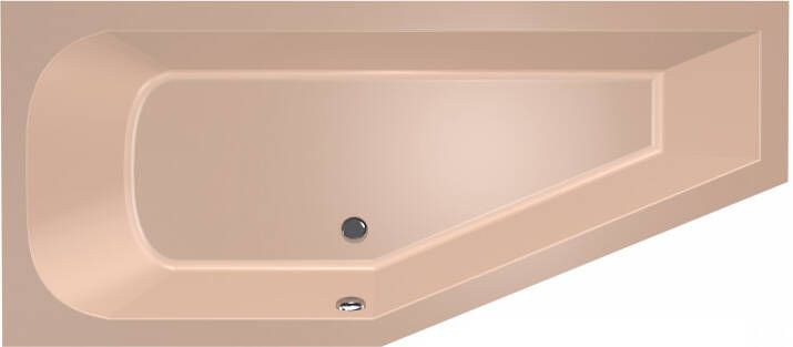 Xenz Lagoon compact links ligbad 160x75x45cm met poten zonder afvoer Acryl Bahama beige Hoogglans 6980-19