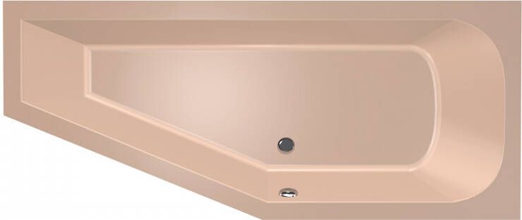 Xenz Lagoon compact ligbad 170x75x45cm rechts met poten zonder afvoer Acryl Bahama beige Hoogglans 6983-19