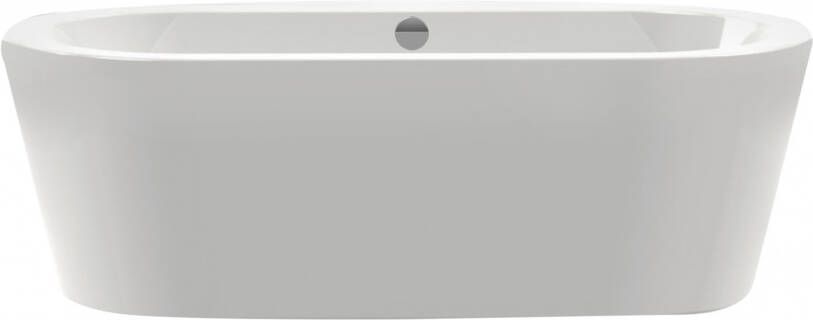 Xenz Luca vrijstaand bad naadloos acryl 180x80x60cm wit glans met afvoer overloopcombinatie grafiet mat - Foto 2