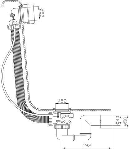 Xenz Luxe badafvoer- vulcombinatie met toevoer BB122 grafiet geborsteld