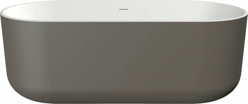 Xenz Mauro vrijstaand Solid Surface bad 180x84cm Bicolor Wit Zijdegrijs