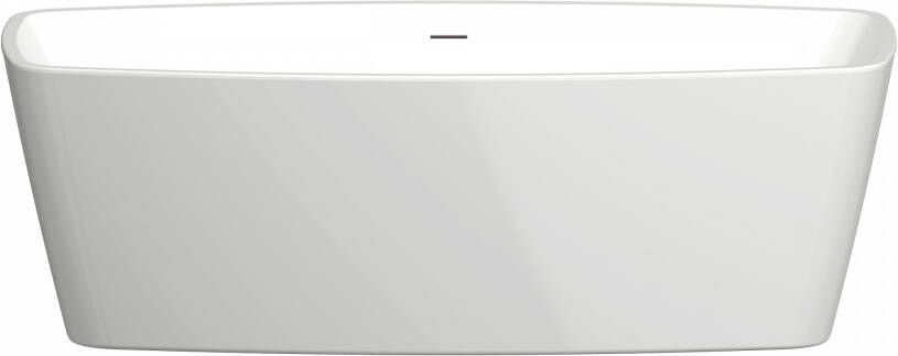 Xenz Moniek vrijstaand bad 170x80cm glans wit met sleuf overloop waste inox