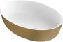 Xenz Neo-E Solid Surface waskom 54x38x14 Bicolor Wit Goud - Thumbnail 1