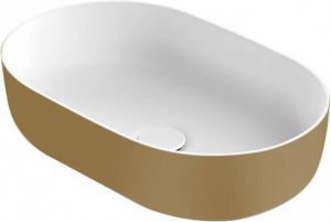 Xenz Neo-O solid surface waskom 56x36x14 Bicolor wit goud