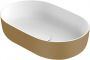 Xenz Neo-O solid surface waskom 56x36x14 Bicolor wit goud - Thumbnail 1