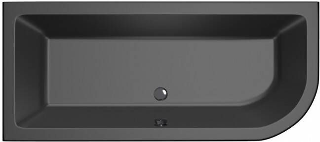Xenz Principe ligbad 180x80x50cm links met poten zonder afvoer Acryl Ebony mat (mat zwart antraciet) 6922-29 - Foto 3