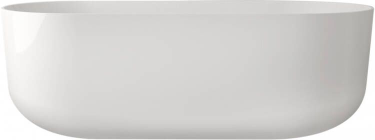 Xenz Sanne vrijstaand bad 180x85cm glans wit met sleuf overloop waste grafiet geborsteld - Foto 2