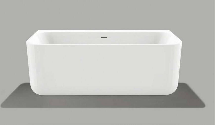 Xenz Taylor halfvrijstaand bad 170x75cm wit mat met badafvoer- vulcombinatie grafiet geborsteld - Foto 2