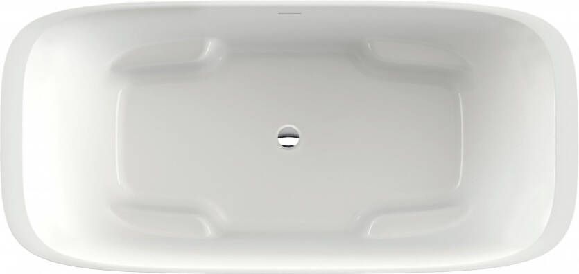 Xenz Vera vrijstaand bad 190x90cm glans wit met sleuf overloop waste grafiet geborsteld - Foto 2