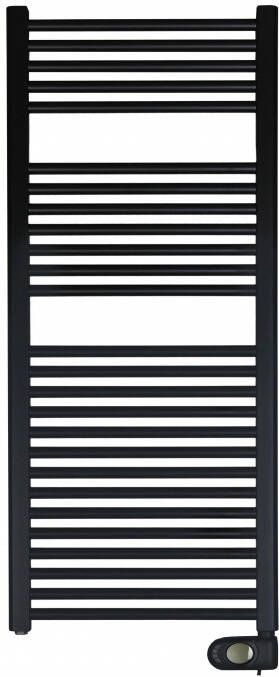Zehnder Aura E elektrische handdoekradiator 122.6x50cm 750watt 230 volt | 50 Hz Staal Zwart Mat pbebz-120-50-mq