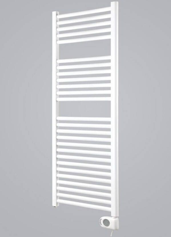 Zehnder Aura E elektrische handdoekradiator 122.6x50cm 750watt 230 volt | 50 Hz Staal Wit glans pbez-120-50-mq - Foto 2