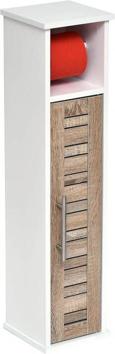 4Goodz Toiletrolhouder met toiletroldispenser Stockholm 18x18x75 cm Bruin