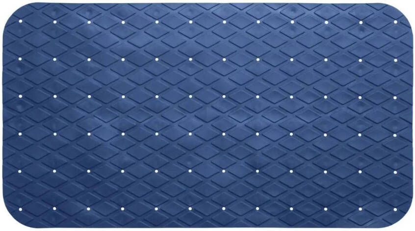 5Five Anti-slip badkamer douche bad mat blauw 70 x 35 cm rechthoekig Badmatjes