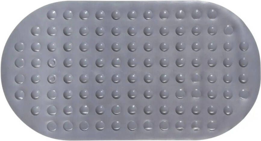 5Five Anti-slip badkamer douche bad mat grijs 68 x 37 cm ovaal Badmatjes