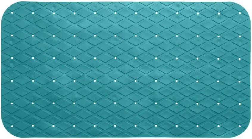 5Five Anti-slip badkamer douche bad mat turquoise blauw 70 x 35 cm rechthoekig Badmatjes