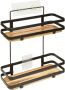 5Five Badkamer douche rekje metaal hout zuignap 25 x 15 x 30 cm Douche- en badrekjes - Thumbnail 1