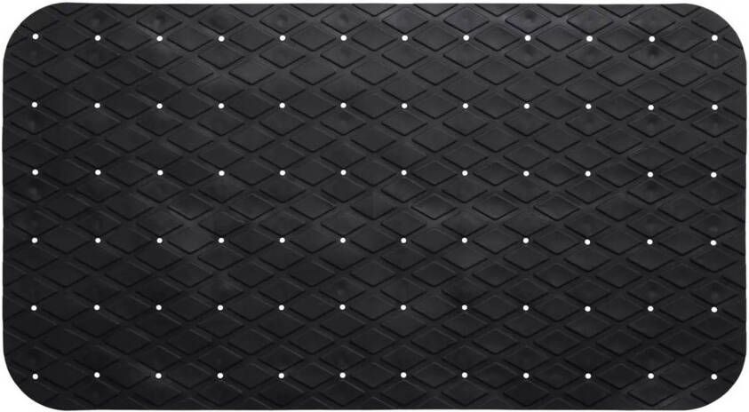 5Five Badkamer douche bad anti slip mat rubber voor op de vloer zwart 70 x 35 cm Badmatjes