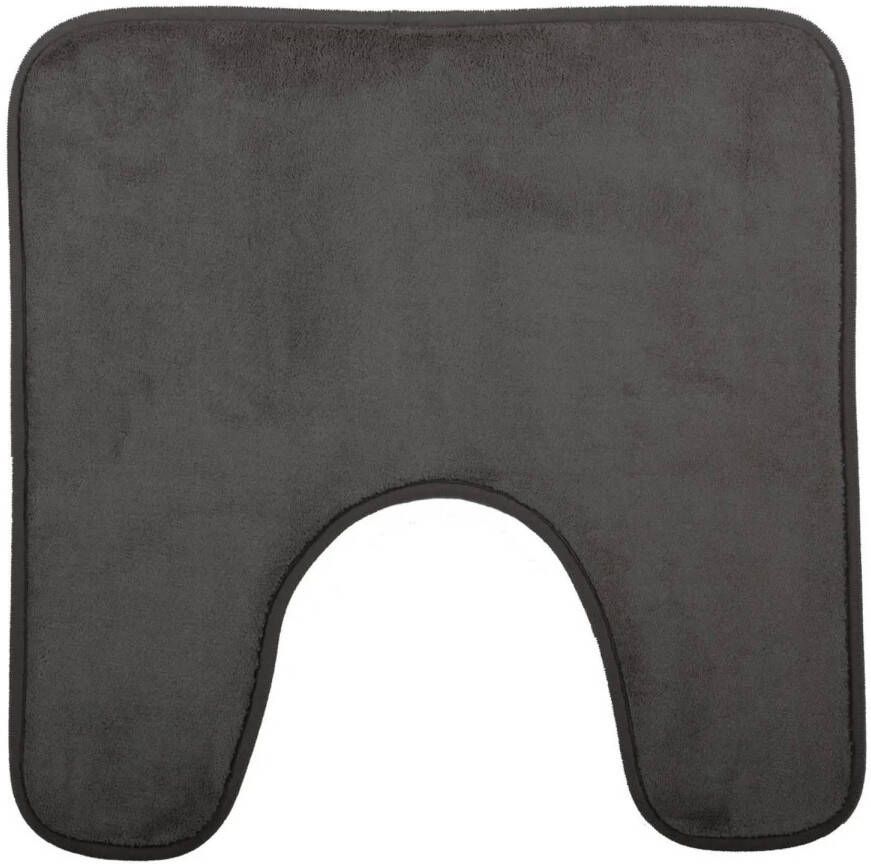 5Five Badkamerkleedje wc badmat tapijt memory foam donkergrijs 48 x 48 cm Badmatjes