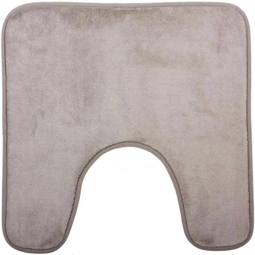 5Five Badkamerkleedje wc badmat tapijt memory foam taupe 48 x 48 cm Badmatjes