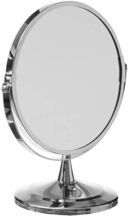 5Five Dubbele make-up spiegel scheerspiegel op voet 17 x 23 cm zilver Make-up spiegeltjes