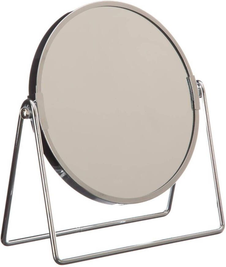 5Five Dubbele make-up spiegel scheerspiegel op voet 19 x 8 x 21 cm zilver Make-up spiegeltjes