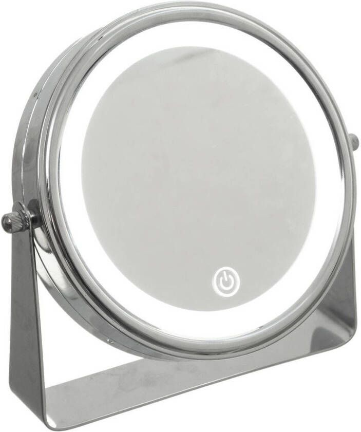 5Five Make-up spiegel scheerspiegel met LED verlichting op standaard 20 cm Make-up spiegeltjes