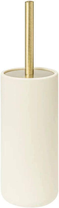 5Five Toiletborstel Savona in houder kunststeen ivoor 10 x 35 cm Toiletborstels