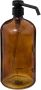 5Five Zeeppompje zeepdispenser van glas bruin 1 liter Zeeppompjes - Thumbnail 1