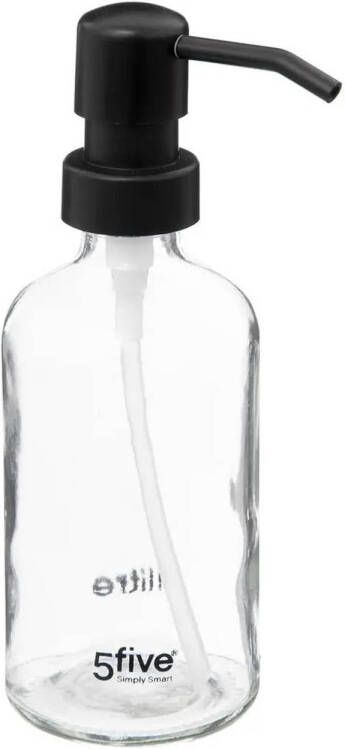 5Five Zeeppompje zeepdispenser van glas transparant 250 ml Zeeppompjes